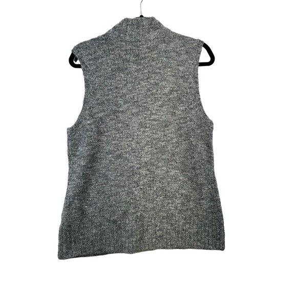 J.Jill Womens  Wool Blend Zip-Up Sleeveless Sweater Vest L Gray - Picture 8 of 10